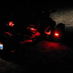 3/4 right hand view of Spyder at night