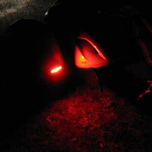 Close up of left mud flap light