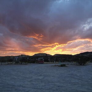 Sunset at La Kiva parking lot.  Terlingua
March 8, 2010
