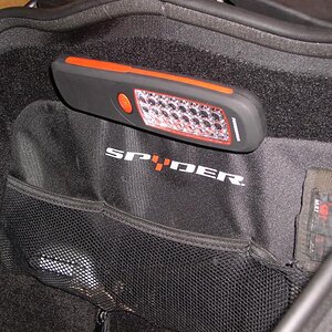 Fronk light held inplace by Velcro.