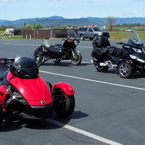 RS, RT-S alongside the Honda 750 w/sidecar