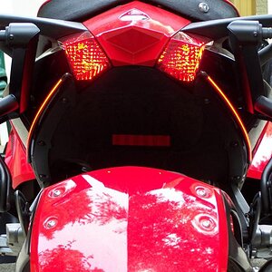 Love the LED flex strips  under the tail.
Mitch is working on an easier install for the Brake, Turn & Strobe for the rear. Also installed LEDs in the 