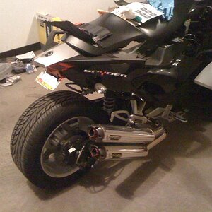 Two bro's exhaust and plate relocator