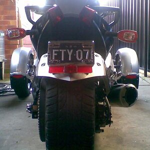 Image of my rear guard mod.done a way with reverse light and moved n/plate up to top of guard.very little movement of guard at this point