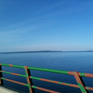 Crossing Big Mac... needs some paint--- and they never stop painting this bridge.