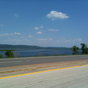Ryding along the Mississippi in Minnesota.