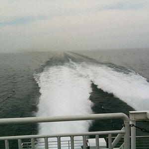 This ship had some serious power. Did 35 MPH all the way across Lake Michigan - took 2.5 hours--- around 90 miles.