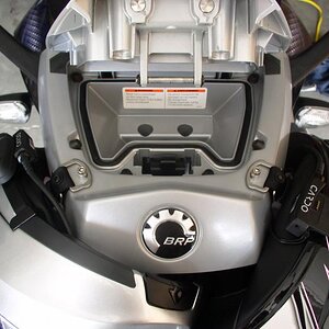 Top view of helmets in place