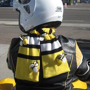 My matching Bumble Bee Scarf was a hit with the ladies. :)