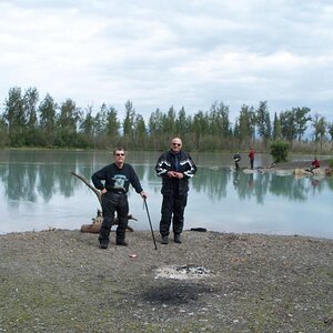 July 2010:  BMW & akspyderman--Fisherman at the Eklutna Tailrace.