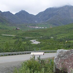 July 2010:  Looking at the top of Hatcher Pass