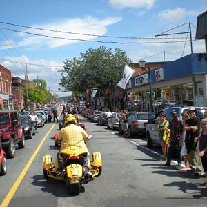 driving in the parade on Main Street in Magog
