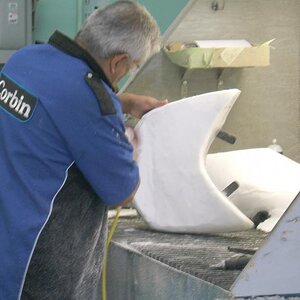 Julio working on seat.