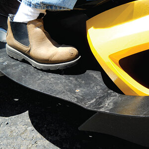 Toe method of braking.