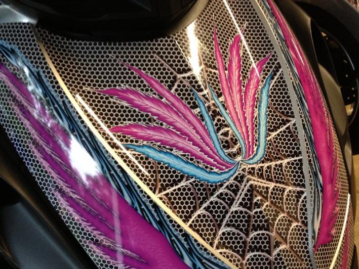 2009 SM5 Silver Spyder with custom www.powersportswraps.com skin.  Da hood.