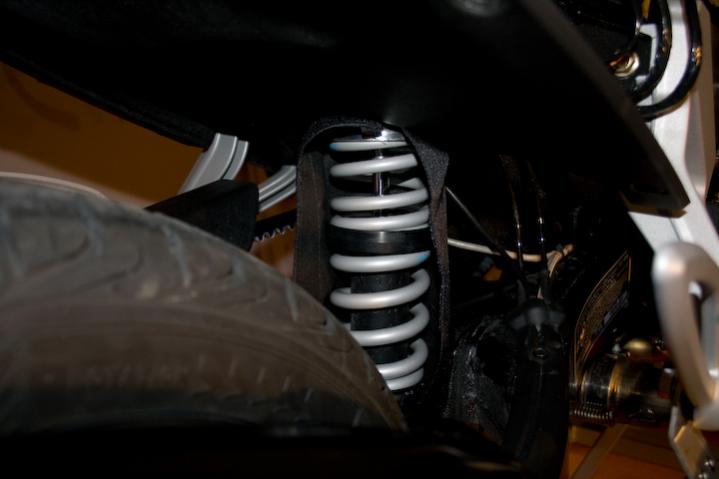 2010 RS ShockCovers 11-  Shock Covers from ebay that seem to be working out nicely - They are Denier Nylon and /or Cordura Velcro, full length to cove