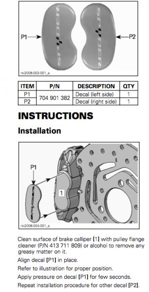 2010RSspyder CaliperTrimKit  -  Brake Caliper Trim Kit Installation Instructions.