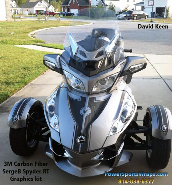 3M carbon fiber  Sergeb RT kit with fenders. Take your Spyder to the next level.  Contact us.. 814-838-6377