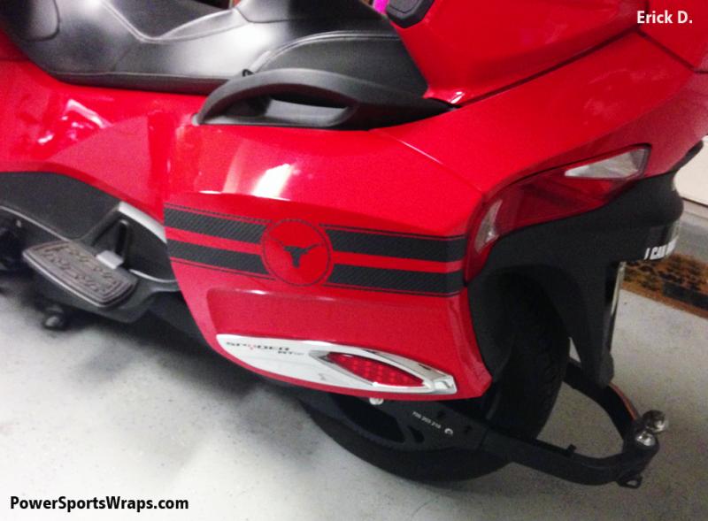 3M CF saddle bags racing stripes with custom emblem.