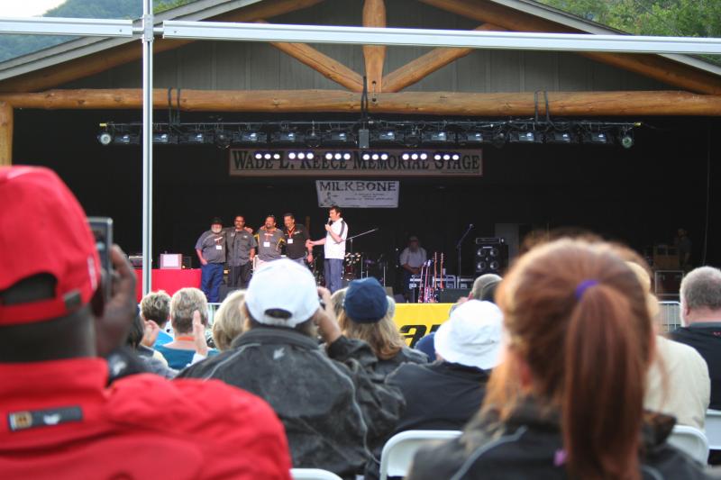 4 of the 5 Spyder Ambasadors being introduced during the event.