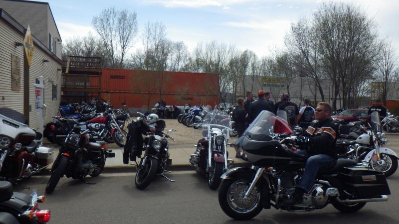 50th anniversary of the "Flood Run" - an estimated 30,000 motorcycles participated along the Mississippi River Road from Lakeland, MN towards the sout