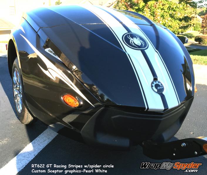 622 GT racing stripes Pearl White