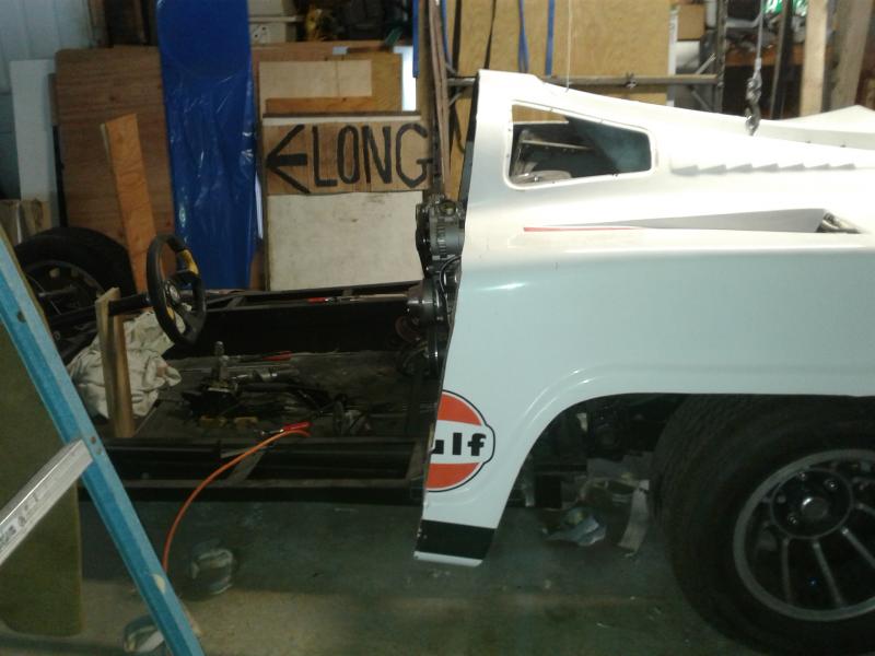 #9 . after cutting in half ...this shows where the engine was ... when seated my right shoulder was actually against the Alternator .... not acceptabl