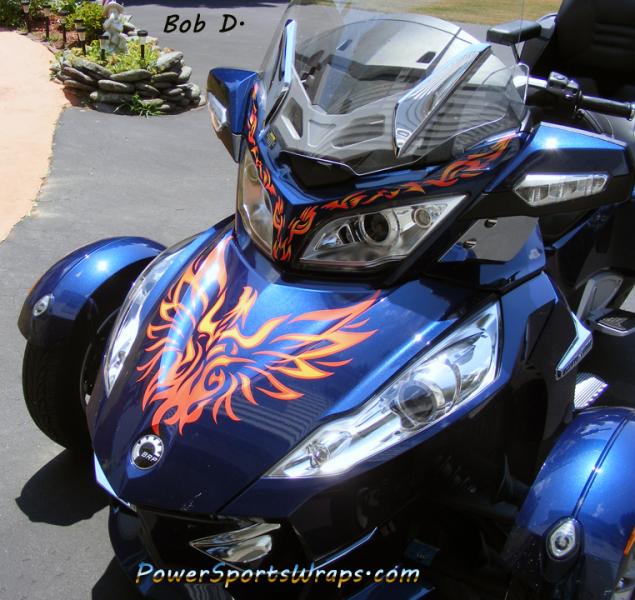 After applying his trunk graphic our customer Bob wanted to add a bit more to the bike.  We created this new piece above the headlights.