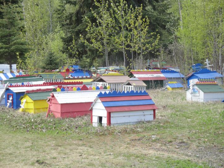 Alaska - Eklutna Historical Park.  Spirit Houses.
