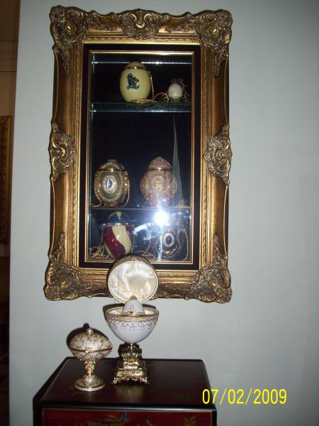 Another shot. The large egg on the table contained the smaller egg you see inside of it. Inside of the small egg was a large ring the governor gave to