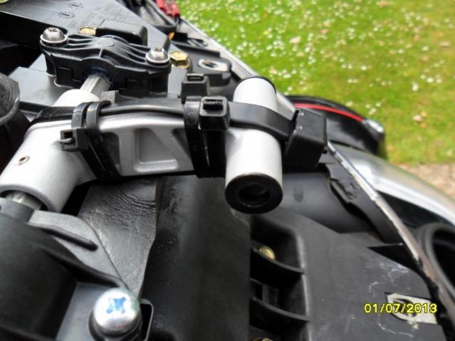 Another Side view of all Zip ties used for the middle bracket 
Note - Foam rubber used below the the middle bracket for it to rest on when in the down