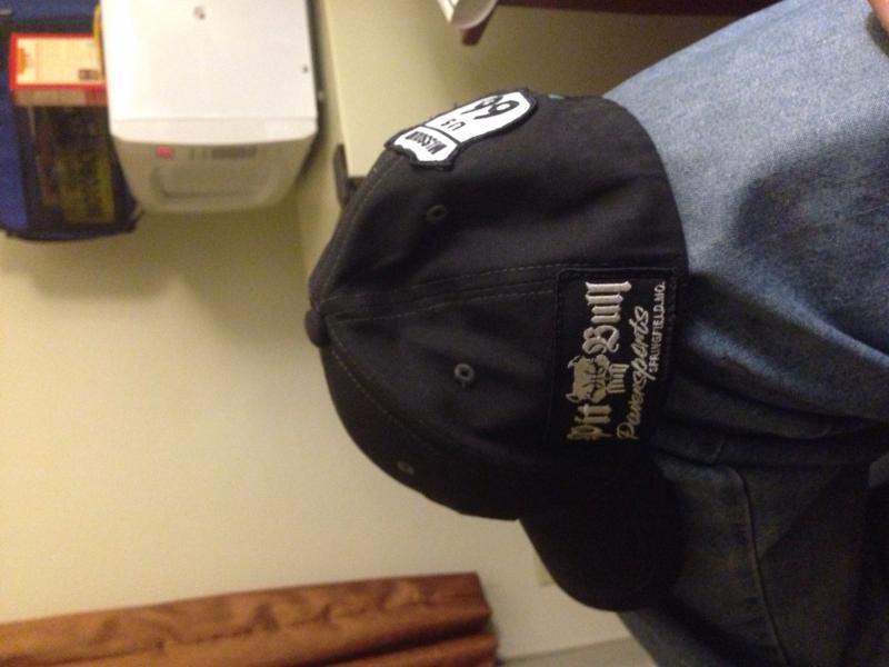 Ball cap I snagged @ spyderfest '15, added patch work RT66 on back, pitbull powersports on L ,states visited on R