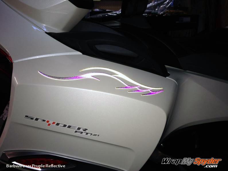 barbwire purple reflective saddle bag