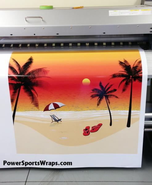Beach scene digital print before product was laminated.