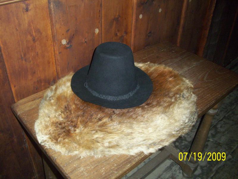 Beaver pelt and beaver hat; very soft. L'Habitation.