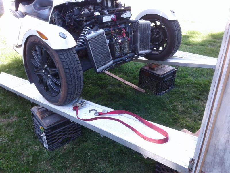 Before I load Her I must remove the FRUNK because my bed is too short .... I'm going to add 24 inches to the frame this summer and the same to the box