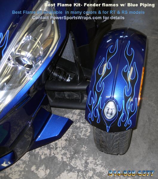 Best Flame RT  Blue piping 3- The Best flame kit comes with the fenders and front trunk flames ready to install.  We have 3 application videos that sh