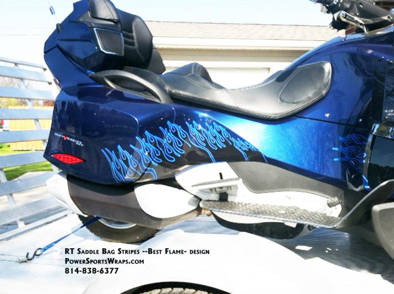 Best Flame- Saddle bag stripes...NOW AVAILABLE!  Add the same flame theme to the back bags on your  RT.