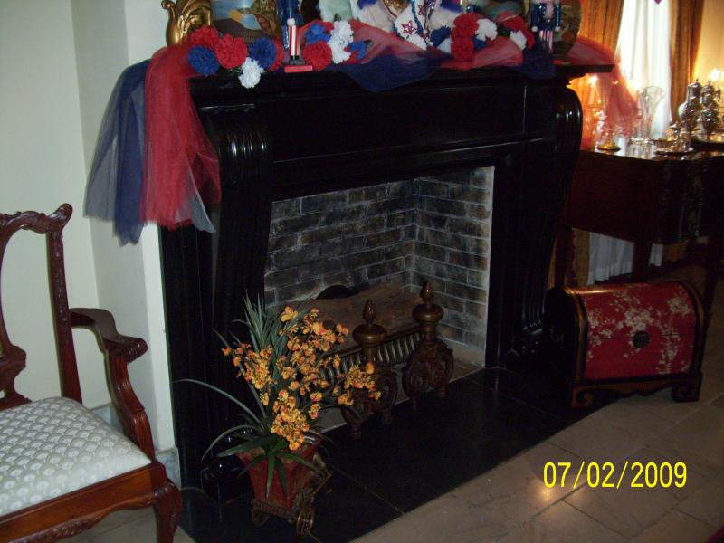 Black marble fireplace; Italian I think.
