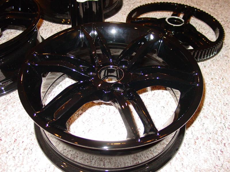 Black powder coated wheels-wet black powder coat.