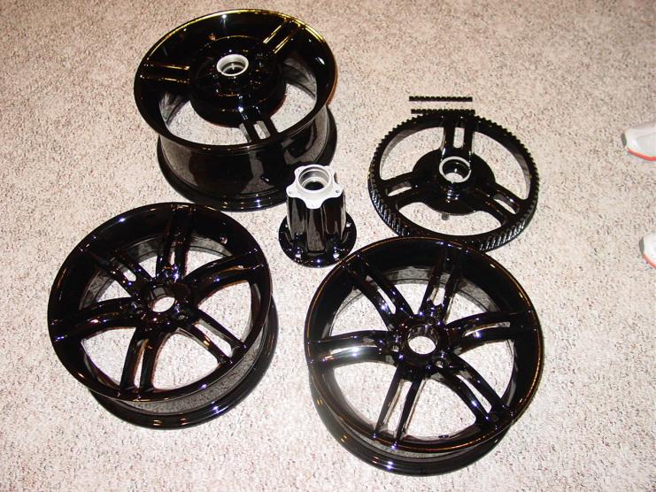 Black powder coated wheels-wet black powder coat.