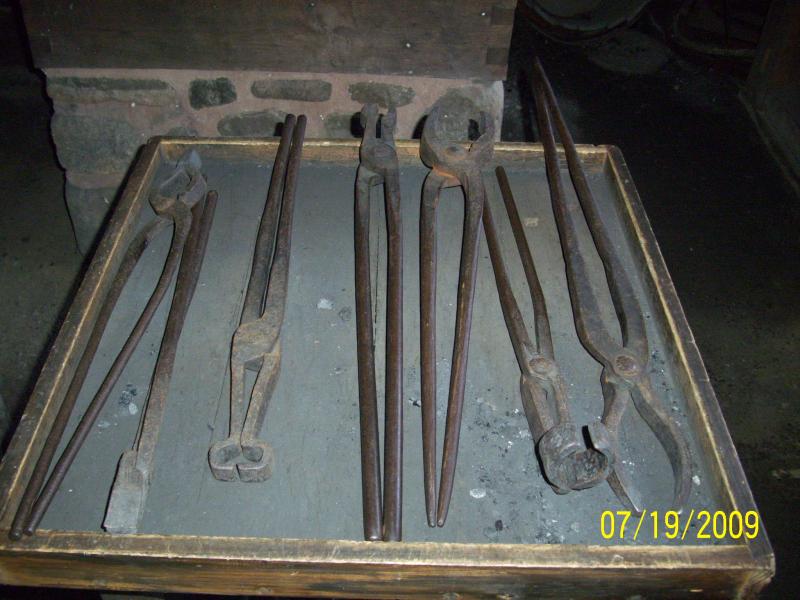 Blacksmith tools (400 yrs old). He was the most important person in a community; had a hand in everything. L'Habitation.