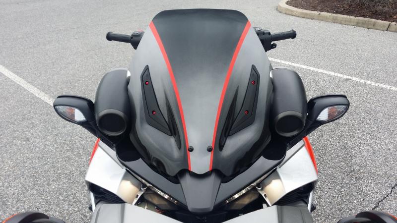 BLUE RIDGE WINDSCREEN CUSTOM PAINTED AND CUT.  HAD TO CLIP THOSE WINGS OFF.