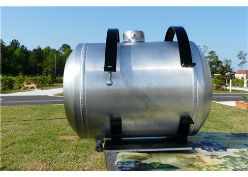 Brackets "offset" so that outlet valve of tank would be available.