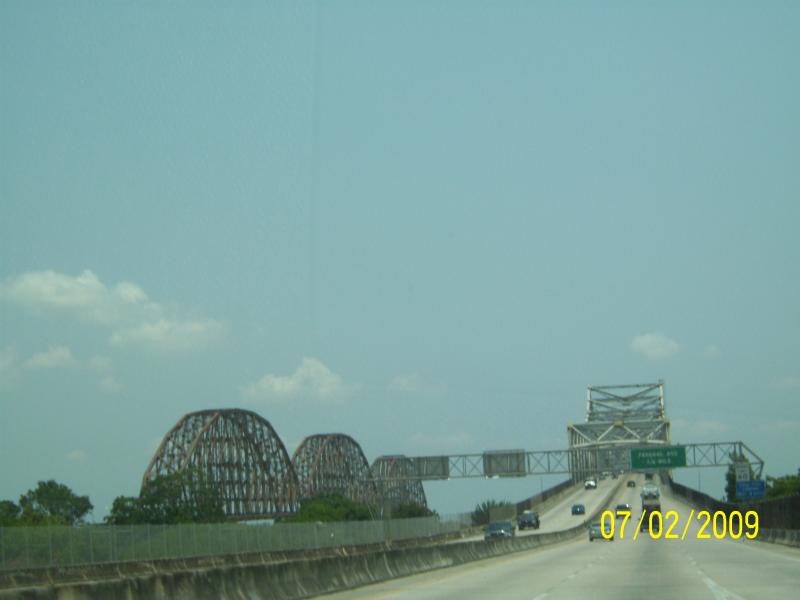 Bridges going into Morgan City, LA but don't know their names.  The old (L) and the new.