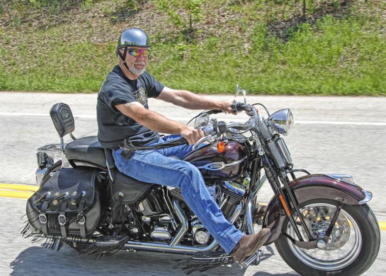 Brother -in-Law #2, HD Springer Heritage Softail with lots of Leather and frill.  My wife's family has been HD riders for 15 years, but they're seeing