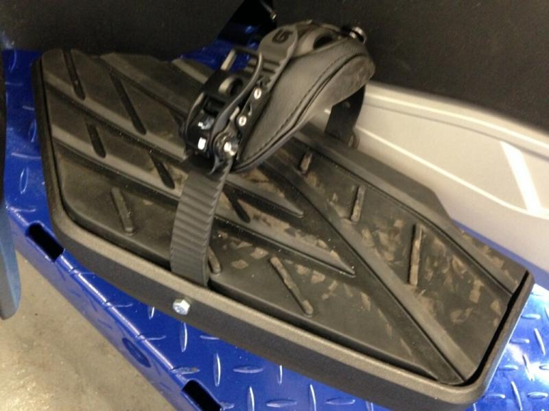 BRP floorboards from an STS. we used snowboard bindings to secure my feet.