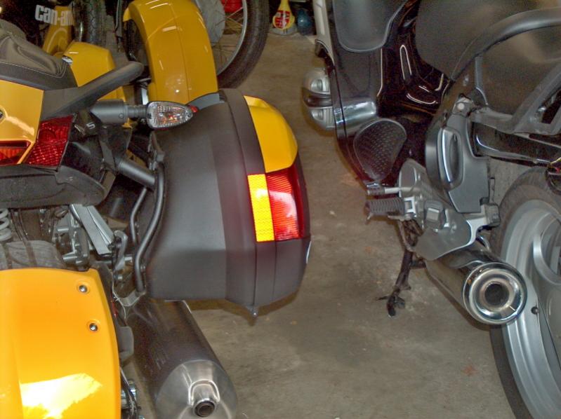 BRP Version GIVI Bag.  Difference between reflective tape & modified lens.