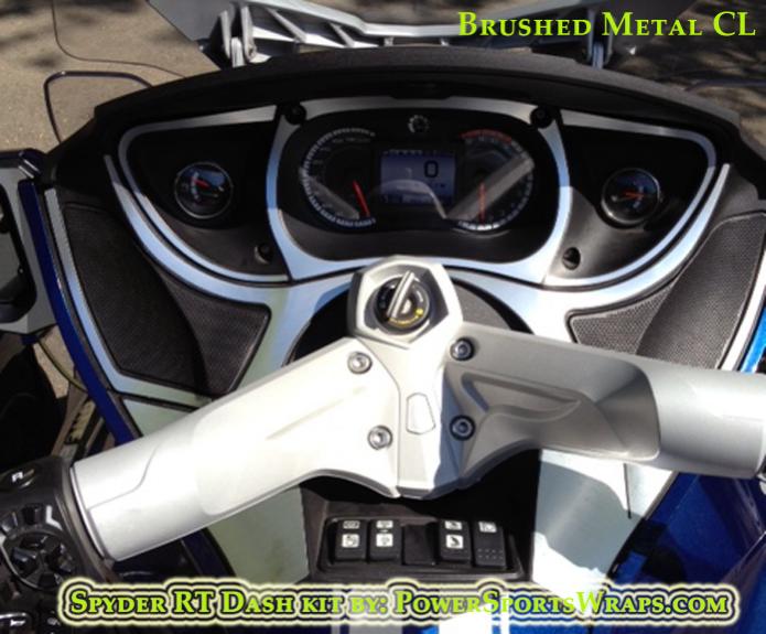 Brushed Metal CL Can am Spyder Dash accent kit by PowerSportsWraps.com