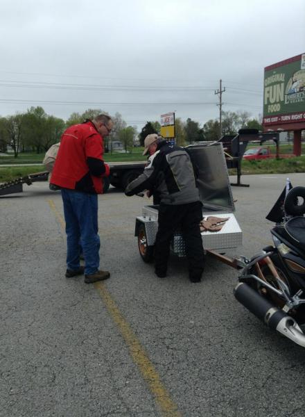 Butch checking out Neal's trailer.